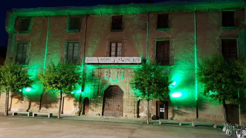 El Palau es va il·luminar de verd