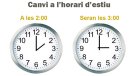 Canvi  d'hora aquest diumenge 27 de març